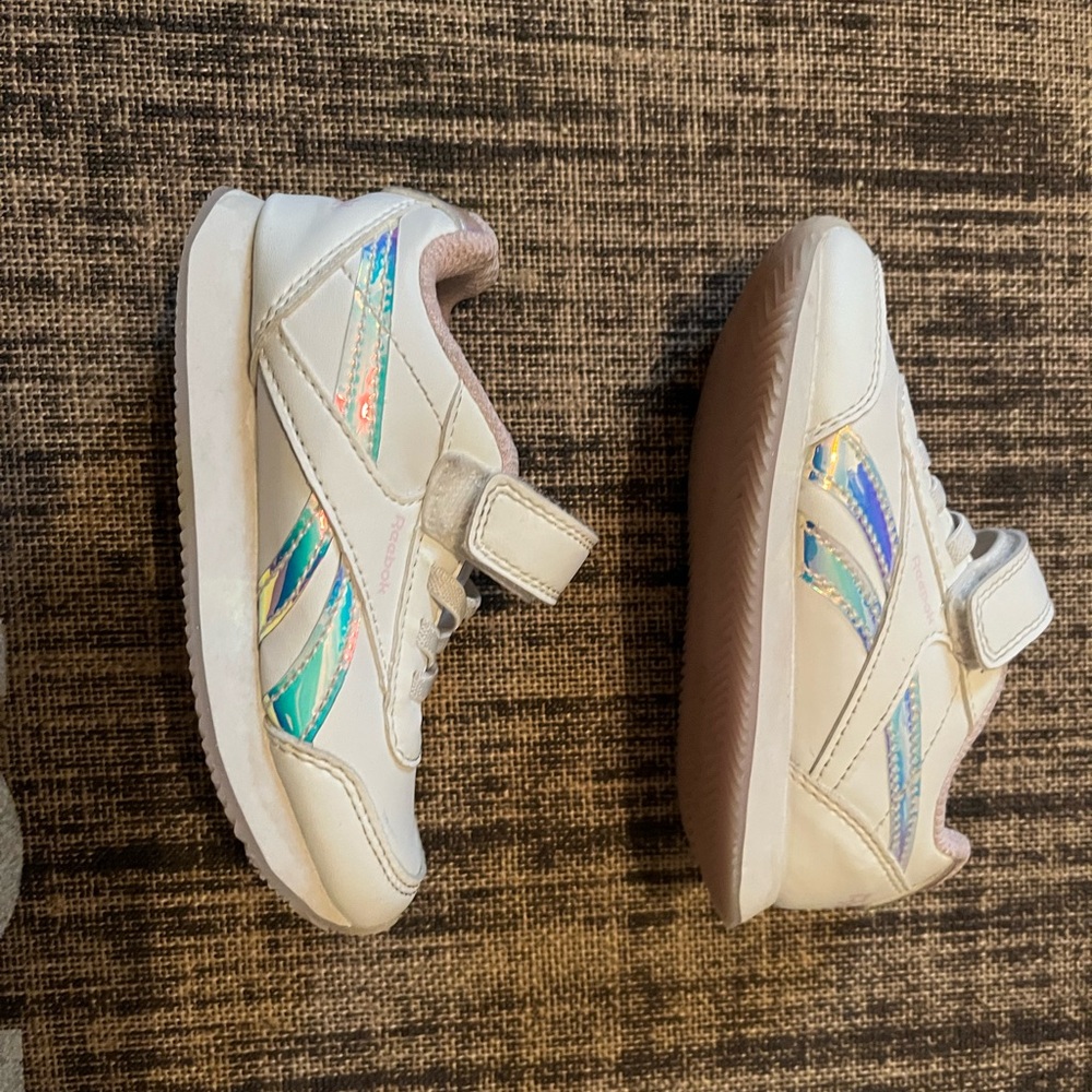 Reebok White and Silver Sneakers -Size 8